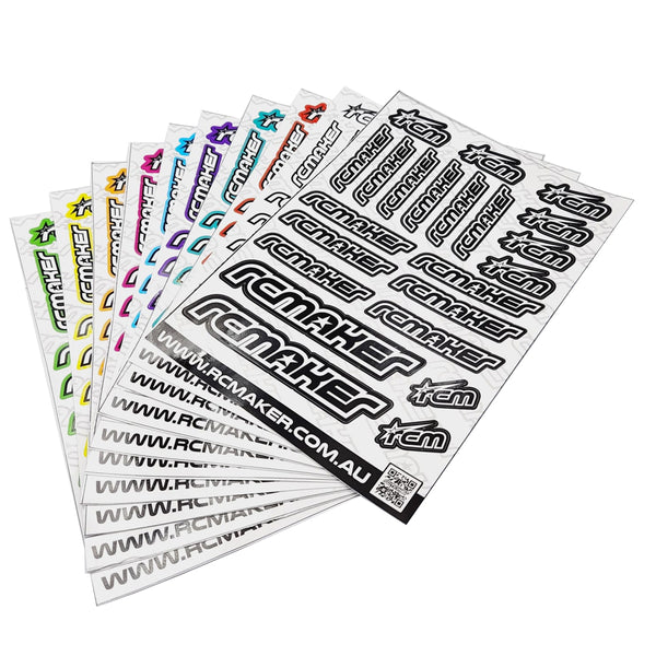 Premium Pre-Cut Decal Sheet - RC MAKER (Assorted Colours)